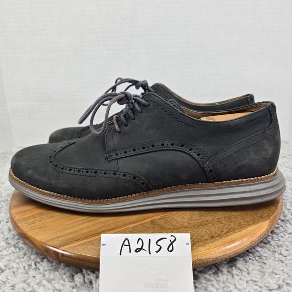 Cole Haan OriginalGrand Modern Blue Leather Wingtip Casual Oxford Mens 12 W Wide - Picture 1 of 14